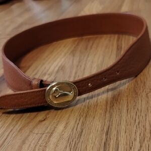 Dooney & Bourke Tan Leather Belt with Gold Buckle